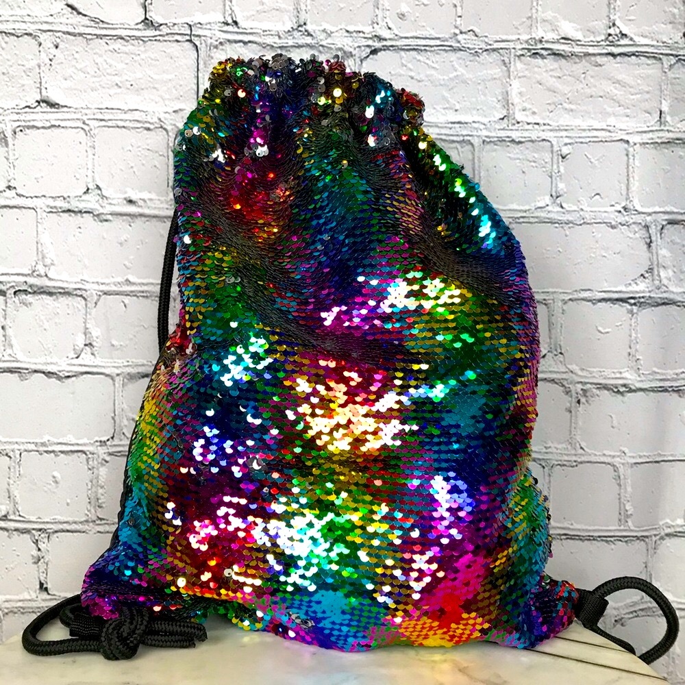 Drawstring Backpack Rainbow Pride Nylon String Ba… - image 1